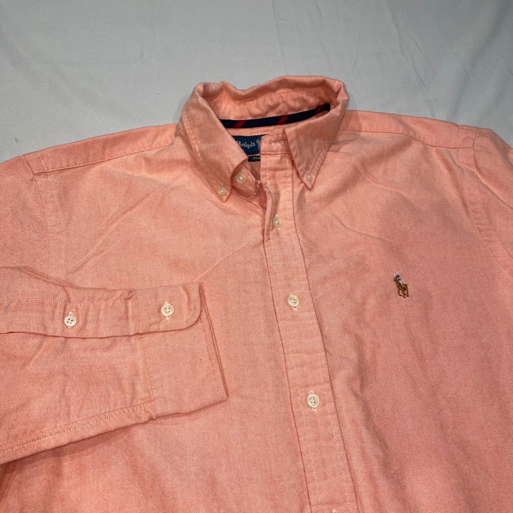 Polo Ralph Lauren Mens Classic Fit Shirt Bundle Peach, Blue Long Sleeve Medium - Picture 2 of 15
